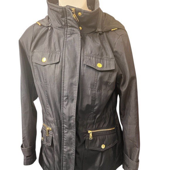 Michael Michael Kors Black Hooded Utility Anorak Jacket XS – Gold Hardware - Picture 6 of 7